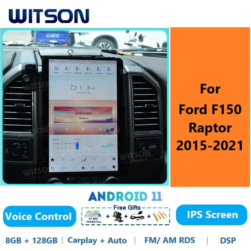 

WITSON Android Tesla Auto Stereo For Ford F150 Raptor 2015-2021 AI Voice Carplay WiFi GPS Car Multimedia