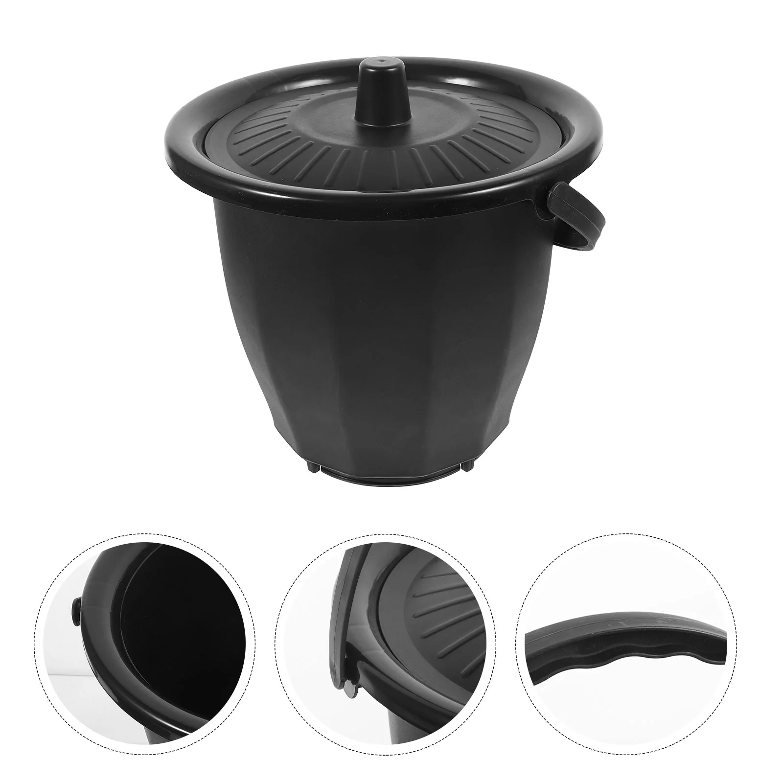 

Toilet Bowl Spittoon Urine Pot Portable Chamber for Bedroom Black Elderly Child