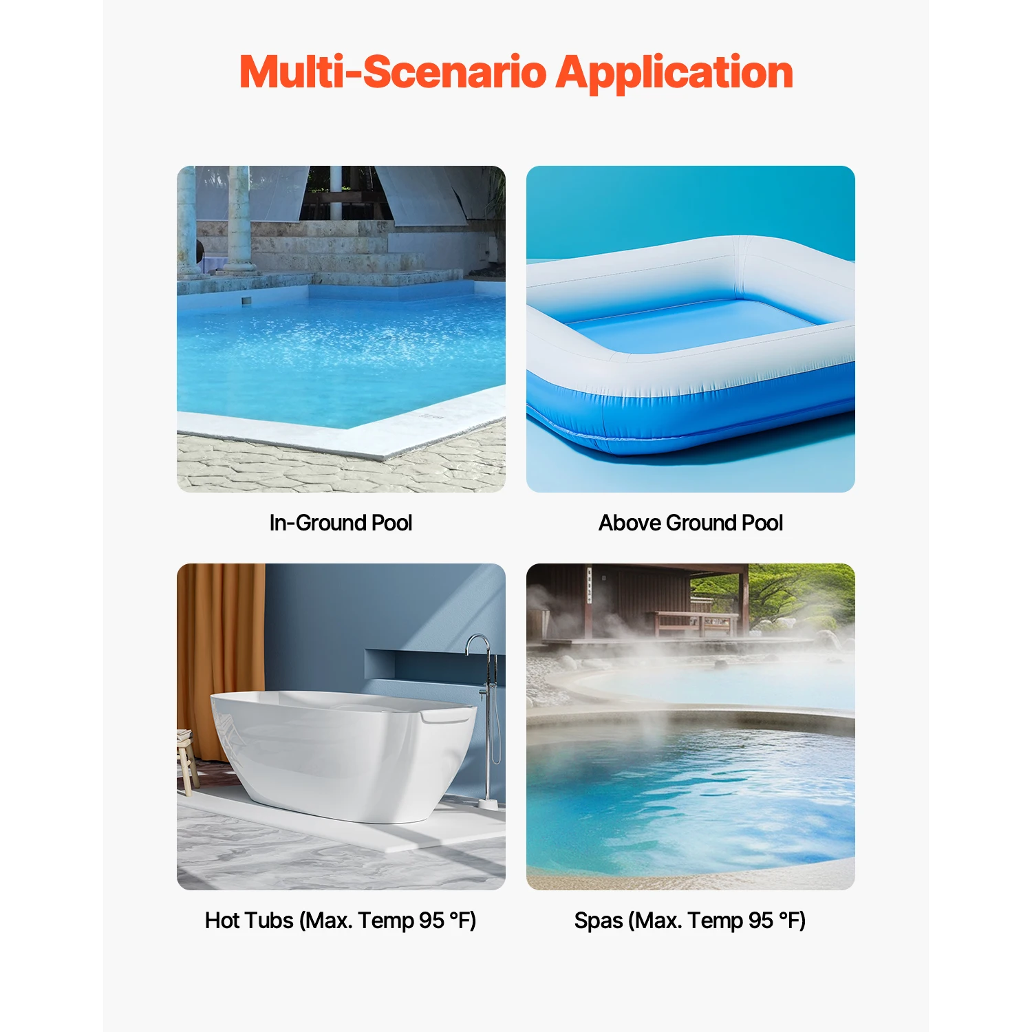 VEVOR Pool Vacuum 8.5 GPM Handheld Cordless Pool Cleaner Retractable & Rechargeable Pool Cleaner for Above Ground/Inground Pool