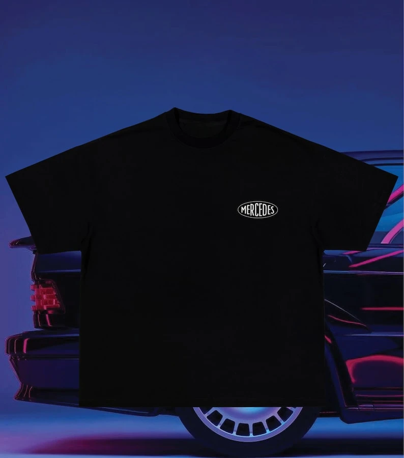 Men's Premium Summer Mercedes EVO II Black Cotton T-Shirt Vintage Fun Toto Wolffs Women's Casual Sports Short Sleeve