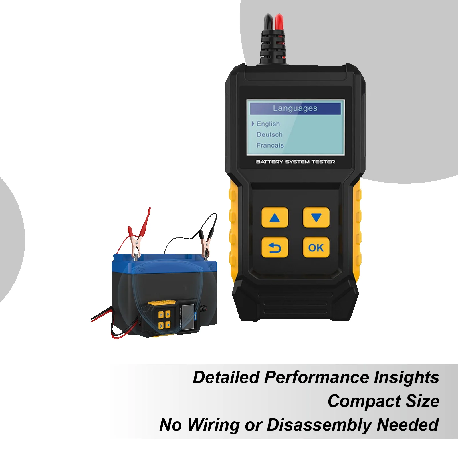 

Automotive Battery Tester Car Battery Analyzer Smart Charging Voltage Circuit Checker For Professional Electrical Bench RV ATV