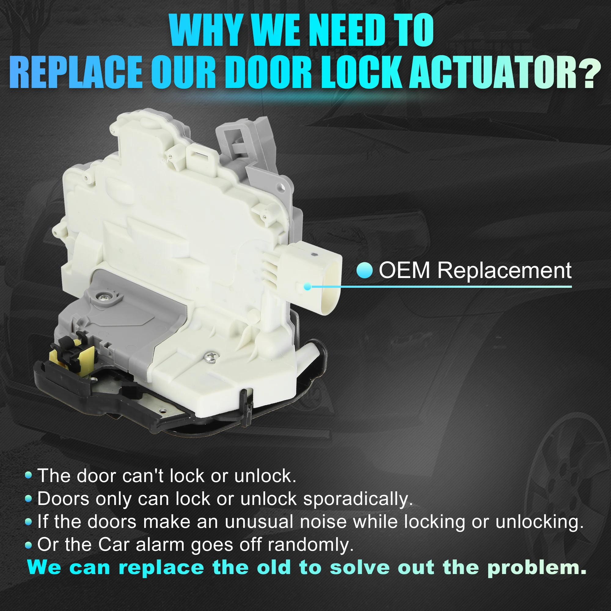 Uxcell Car Rear Right Door Lock Actuator Mechanism Central Locking 8E0839016AA for Audi A3 A6 A8 2002-2013 Auto Accessories