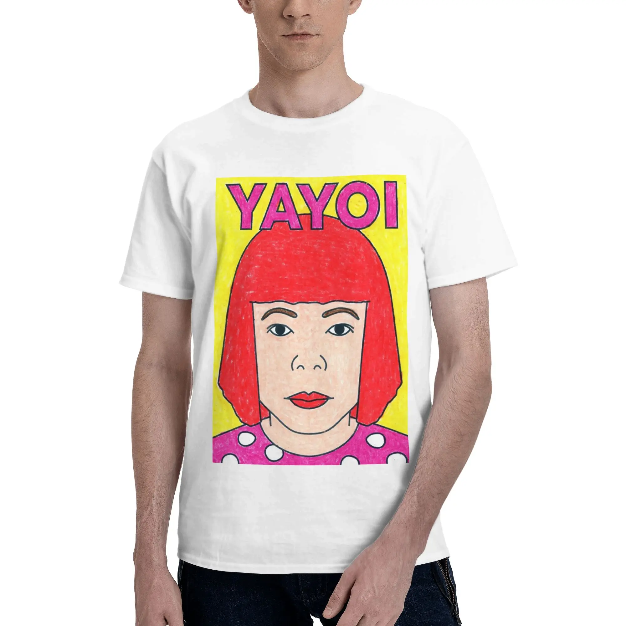 

Yayoi Kusama футболка из 100% хлопка с абстрактной живописью, мужские модные футболки, мужские футболки с круглым вырезом и коротким рукавом, S-6XL