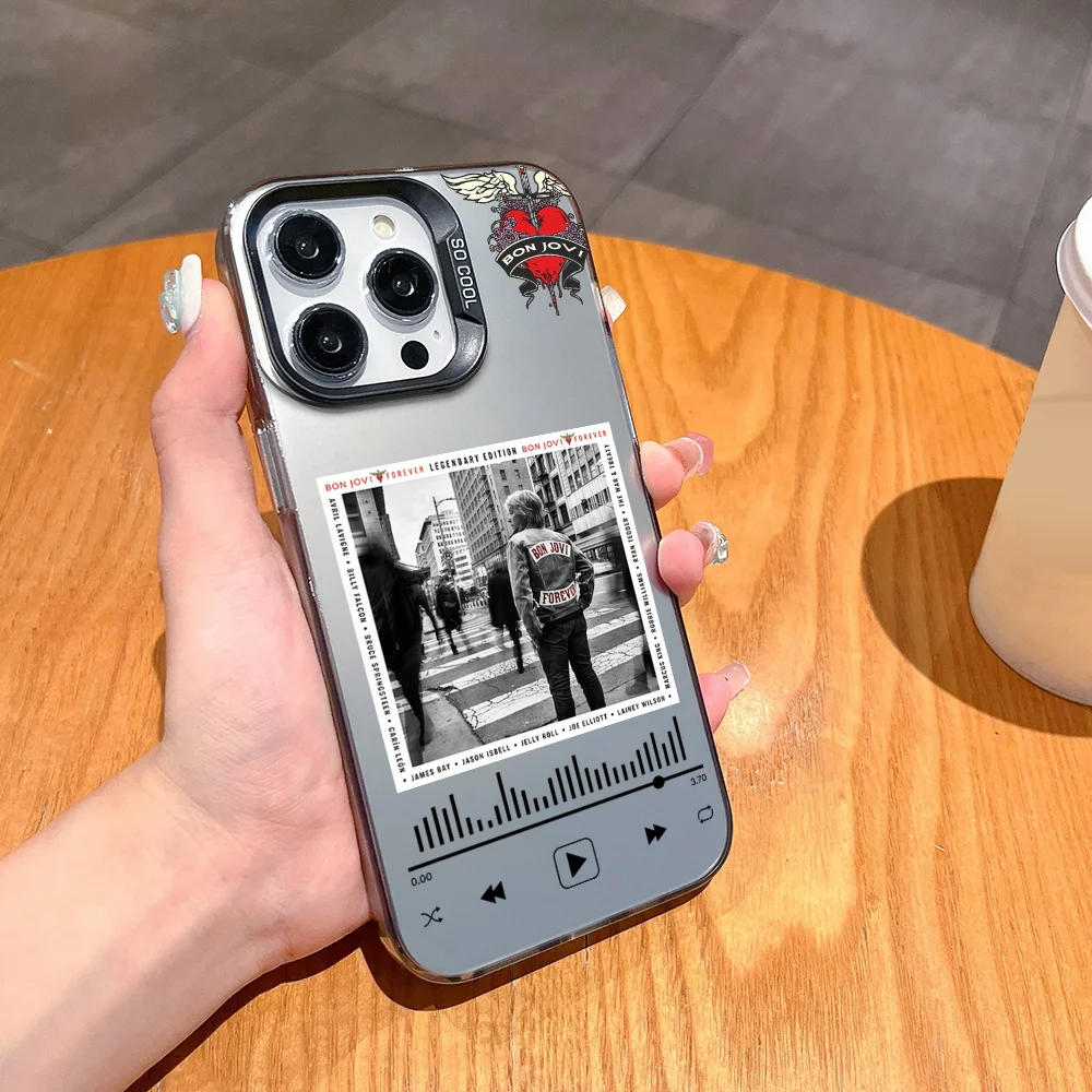 حافظة هاتف فرقة الروك FUNDA لهاتف سامسونج S25 S24 S23 A07 A17 A06 Ultra FE Plus غطاء حماية IMD ملون B-Bon J-Jovi #2