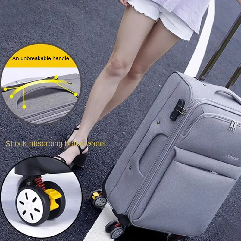 Suitcase Oxford Cloth Waterproof Trolley Case bad Rolling Luggage Spinner Large Capacity Travel Bag Password Trolley Luggage Bag