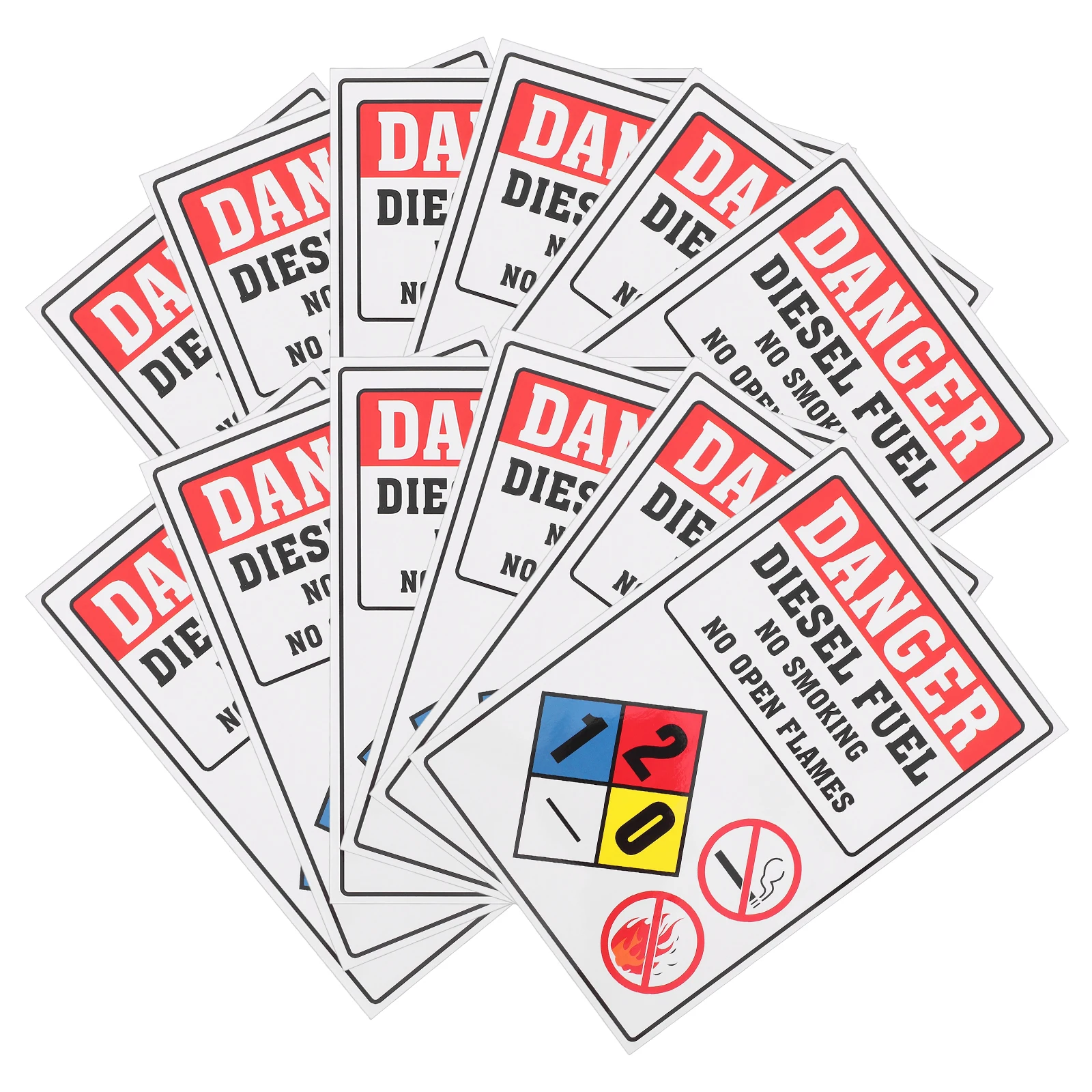 

12 Sheets Signs No Flame Decal Diesel Warning Sticker Gas Station Warning Sticker Smoking Labels Danger Diesel Public Place