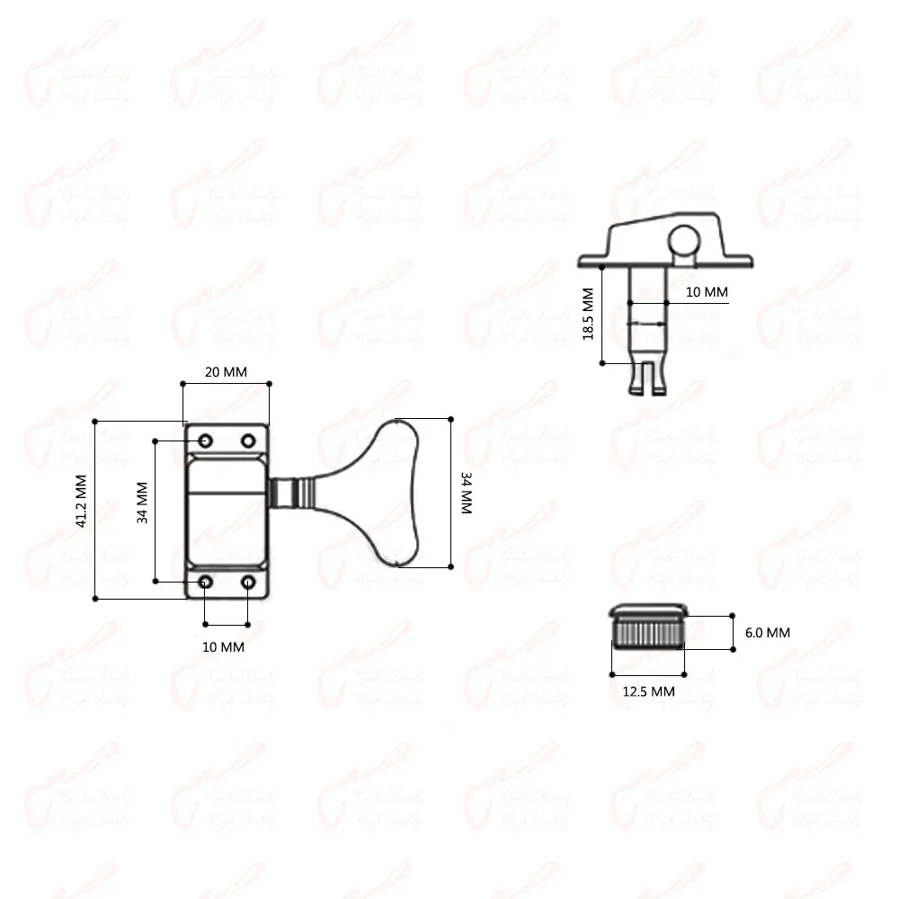 1 Set di sintonizzatori elettrici per basso elettrico a 4/5/6 corde di alta qualità