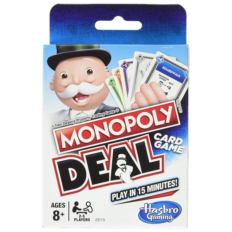 Original Hasbro Board Game Fun Party Card Monopoly Deal  Game for Kids Adults Family Game Travel Portable Toys for Children Gift