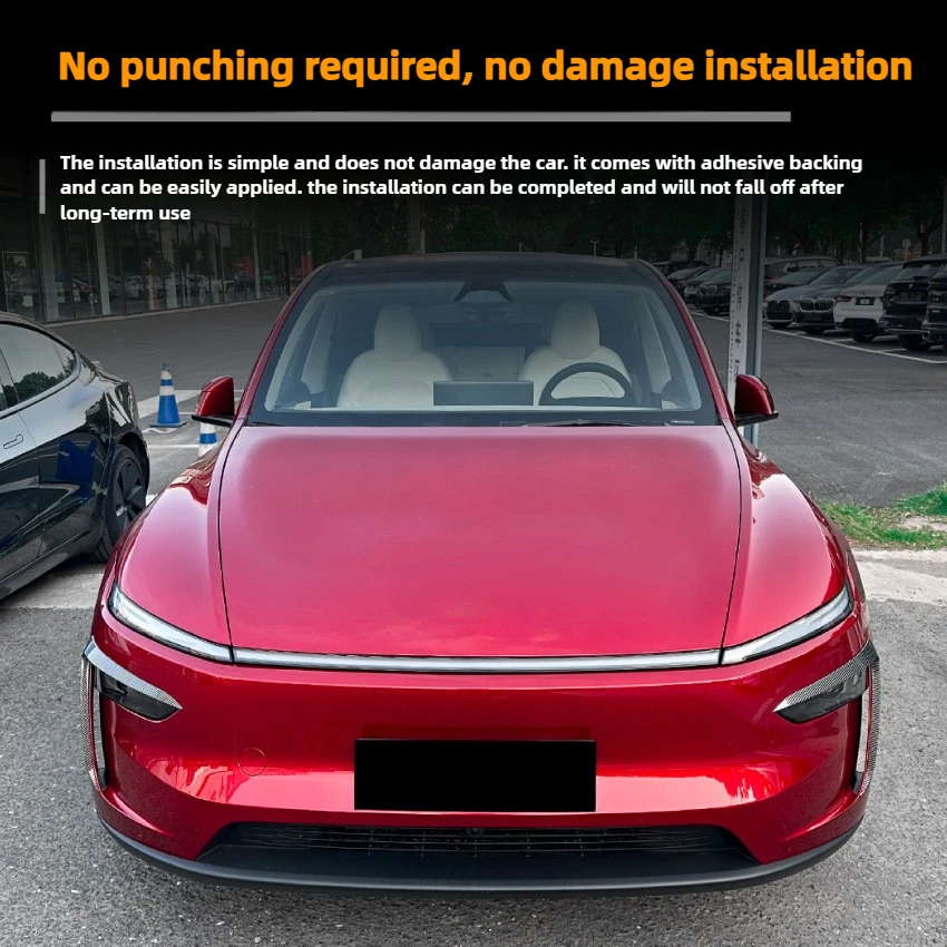 ل تسلا نموذج Y العرعر 2025 2024 الجبهة الضباب مصباح الرياح سكين المفسد ABS الكربون نظرة شفرة الكسوة ضوء الحاجب الغطاء الواقي #3