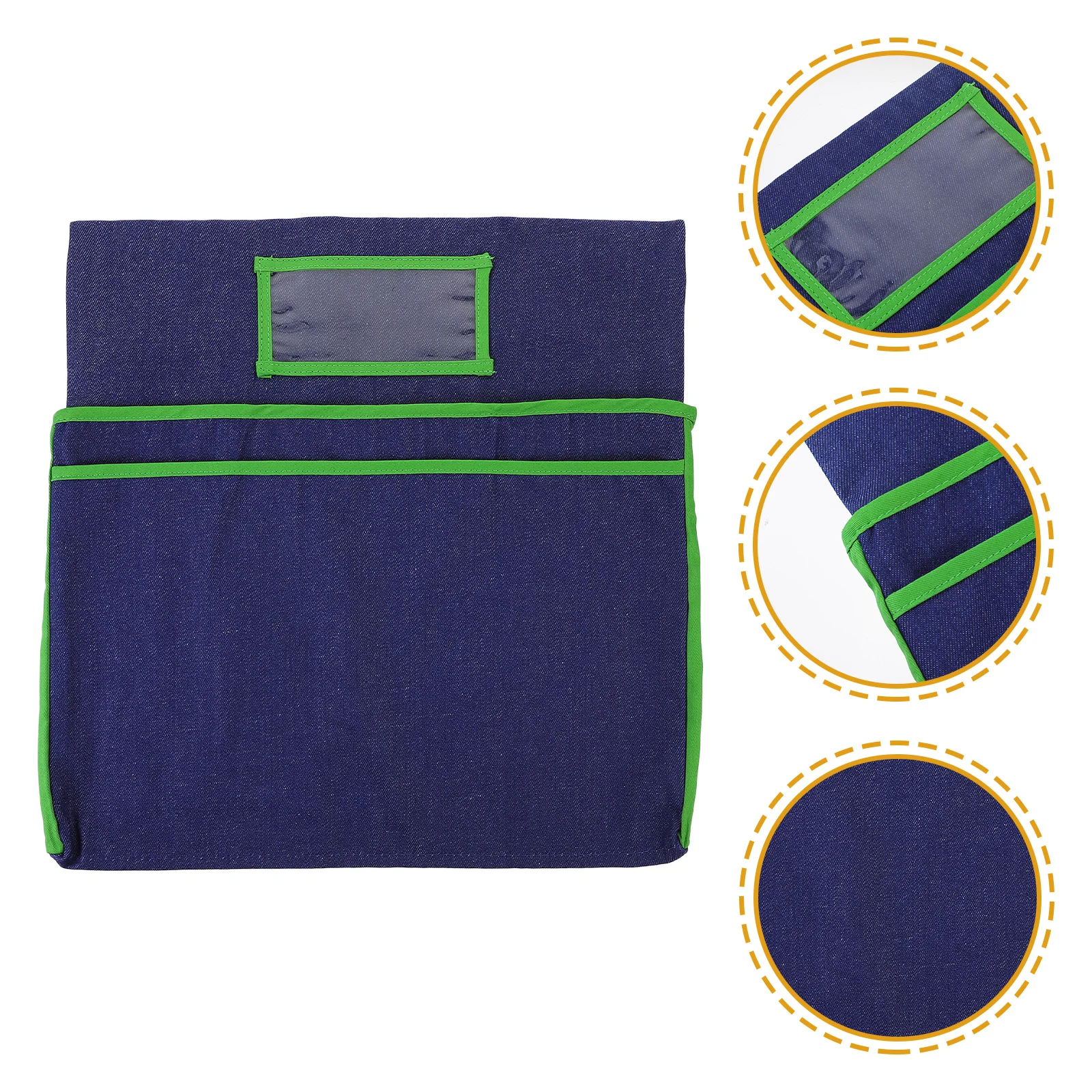 

School Student Chair Back Storage Bag Denim Chair Pocket Protector for Classroom Kindergarten Use Seat Sacks