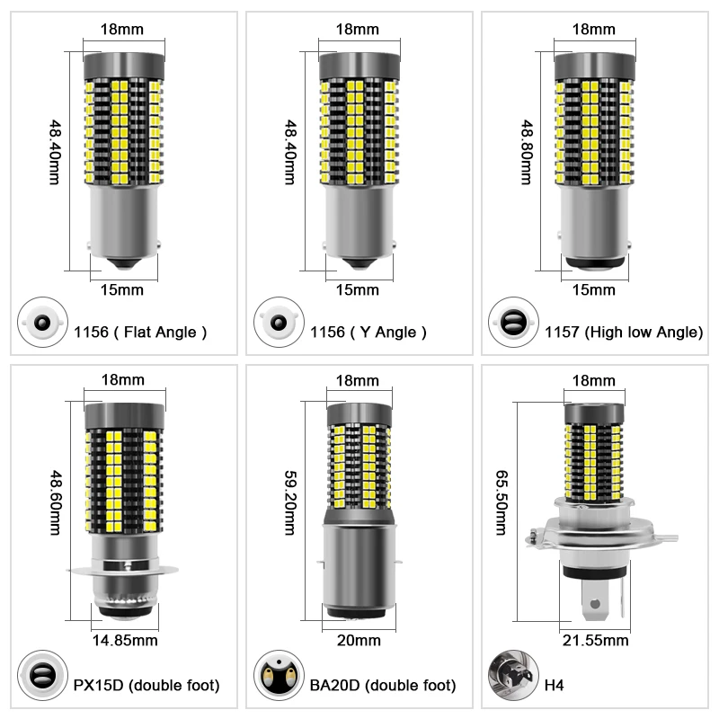 EURS 2000LM Led Headlight 1157 BAY15D P21/5W 1156 BA15S P21W BAU15S PY21W Canbus LED Turn Signal Light Bulb 7440 T20 7443 126SMD