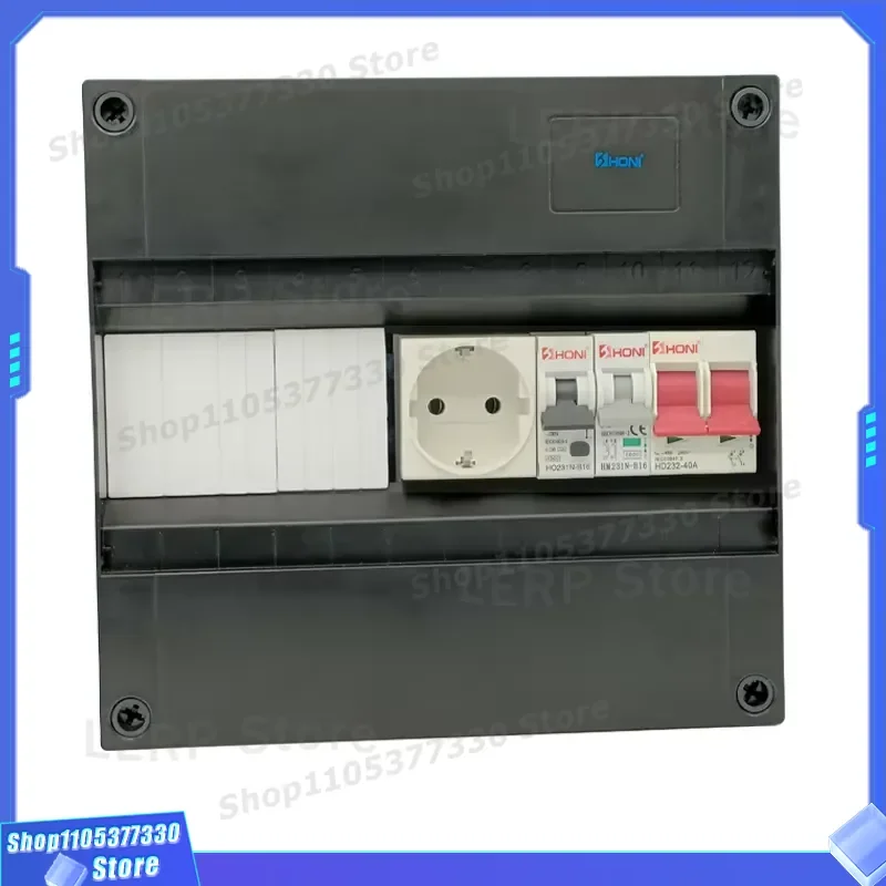 12 Circuit Black Fuse Box Distribution Panel for Dutch Hot Water Heater Electrical System Safety Protection Device Black 12