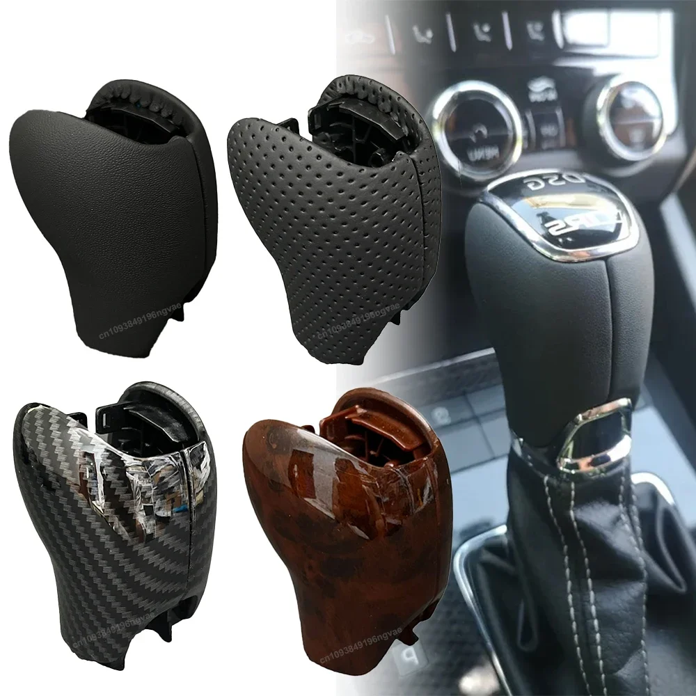 

For Skoda Octavia Superb Fabia Yeti Auto DSG Gear Shift Knob Leather Carbon Side Cover Neck Parts Car Interior Accessories