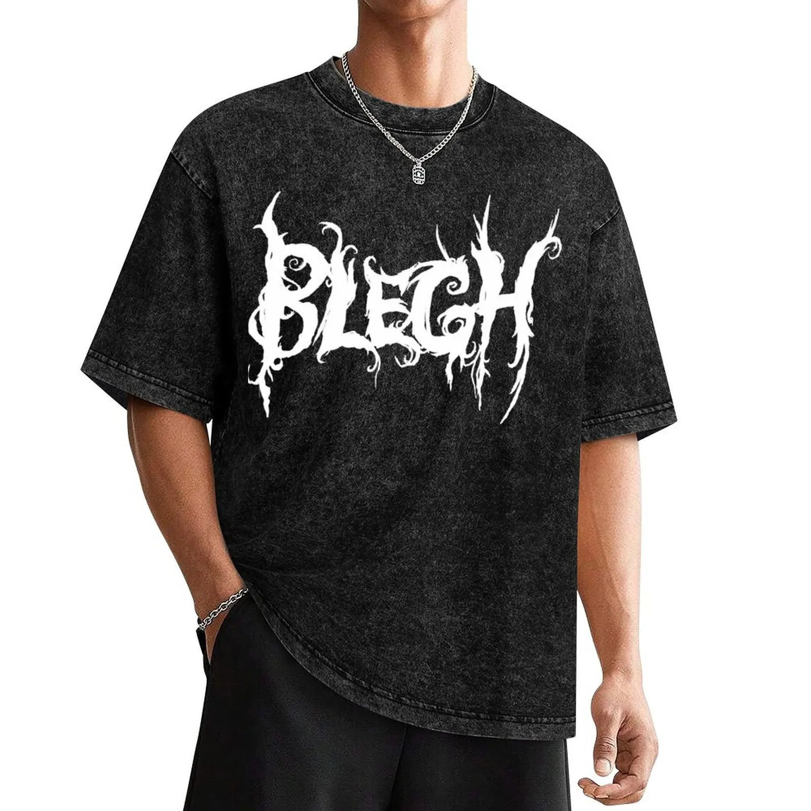 White Blegh on Black T-Shirt hippie clothes sublime clothes for men