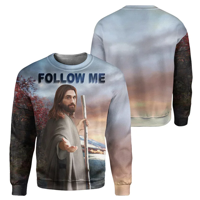 New Autumn 3D Cute Animals Jesus Hamster Sloth Printed Sweatshirts Kid Fashion Funny Pullovers Top Long Sleeves Clothing Clothes