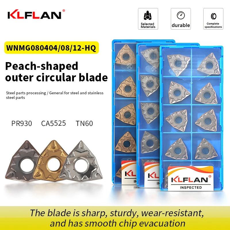 

Внешние токарные керамические пластины персиковой формы WNMG080404-HQ WNMG080408-HQ Пластины для токарных станков с ЧПУ для стали и нержавеющей стали
