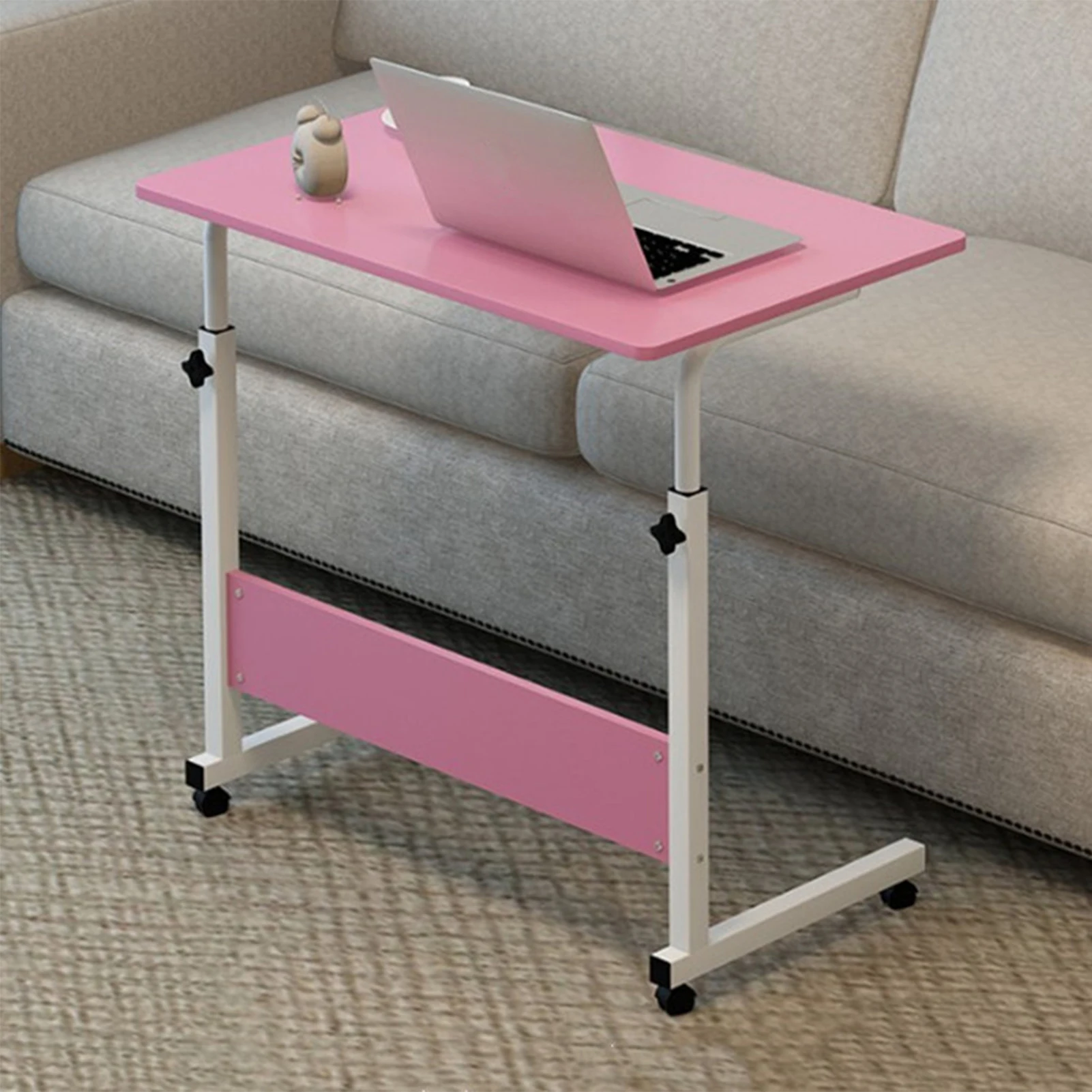 Bedside Laptop Desk Liftable Bedside Table 60 X 40cm C Shape Metal Frame Mobile Laptop Desk for Home Sofa Liftable C Table Table