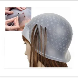 Silicone Hair Colouring Hat Highlighting Dye Cap White Frosting With Hooks Tipping Color Hairdressing Styling Tools 2023
