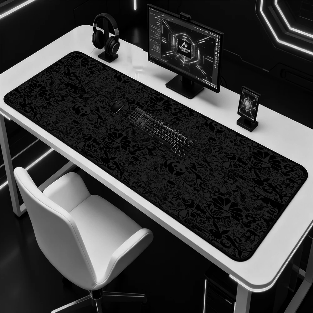 Keyboards Mat Black Office Accessories Carpet Giant Desktop Computer Pad Retro Mouse Pad 120x60cm Gaming Room Decoration Custom