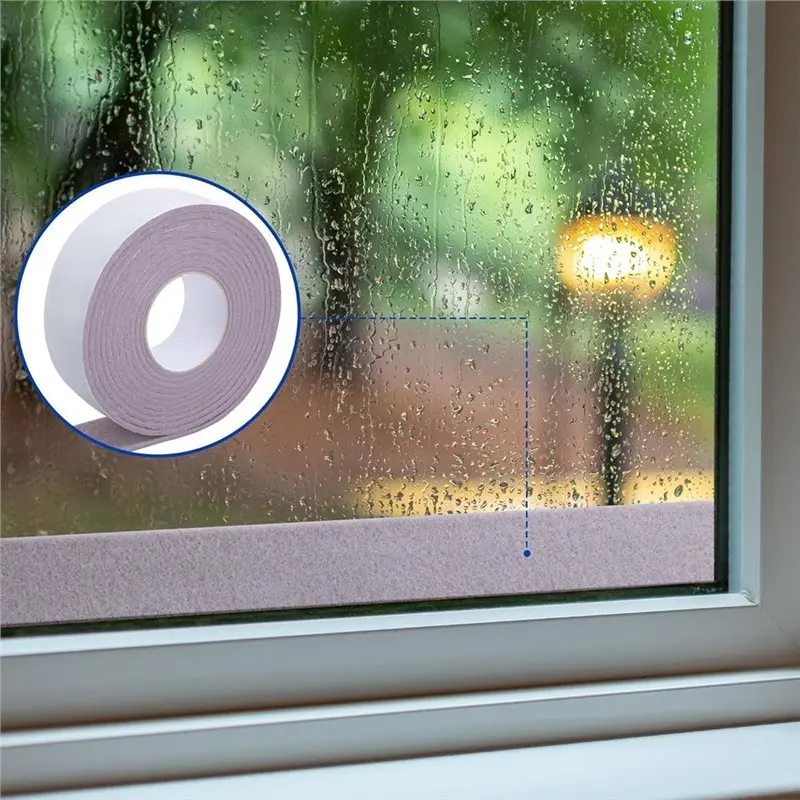 DT39 Window Condensation Absorber Strips 3 Rolls 13.4Ft x 2Inch, Reusable Window Sill Moisture Absorber, Weather Stripping for