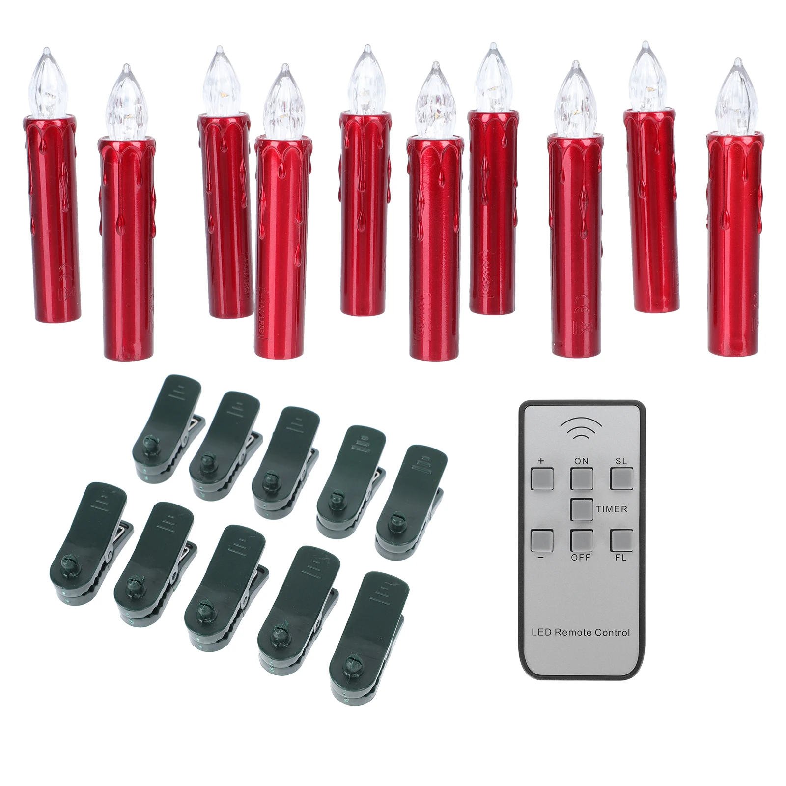 

10pcs Red Led Lamps Durable Flameless Lights Creative Night Light For Party Wedding Decor Remote Control Warm Light