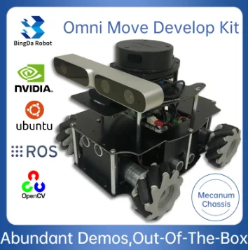 Mecanum Wheel Omni Move ROS Robot with laser lidar RGB-D camera and sonar sensor