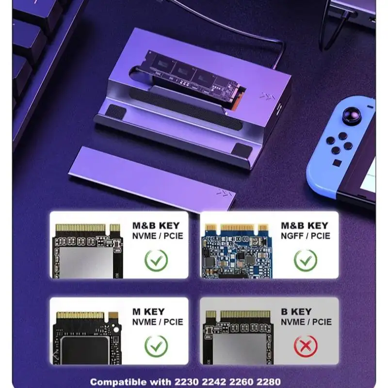 

Док-станция 7 в 1 USB C Hub Deck SSD Dock HD 4K 60 Гц Sata Nvme M.2 Steam для Ayaneo Аксессуары Jsaux Nintendo Switch Docks