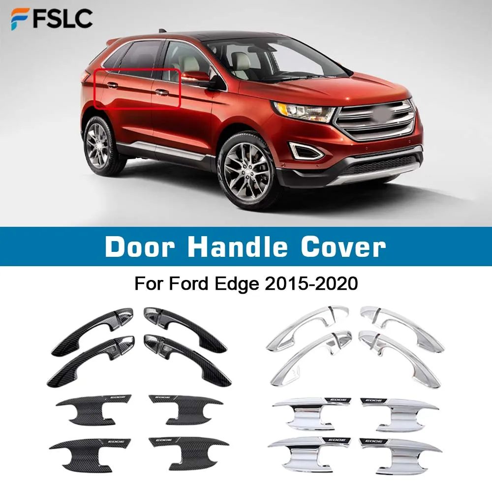 

⭐Genuine⭐ Decoration Door Handle Cover For Ford Edge 2015-2020 Car Rearview Accessories Carbon Fiber Chrome Silver Styling