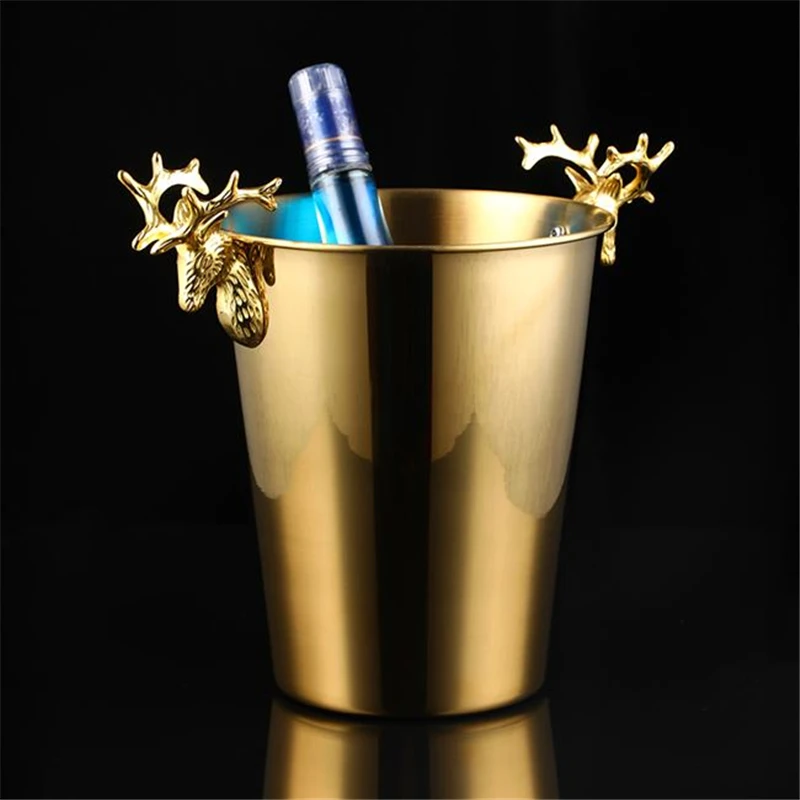 

2.2L & 5L Ice Buckets Stainless Steel Wine ice Bucket Wine Chiller Wine Bottle Cooler Champagne Beer Chiller Ice Barrel Barware