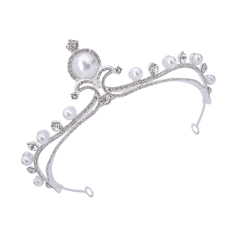 

Pearl Rhinestone Bridal Tiara Elegant Wedding Crown Bride Headpiece for Women Girl Birthday Celebration Tiara for Women