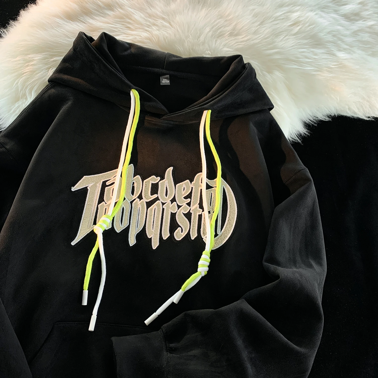 

Retro American Sle Men's Sweatirt Spring Autumn Casual Loose Fit Hoodie Embroidered Lettering Youth Faion Outerwear