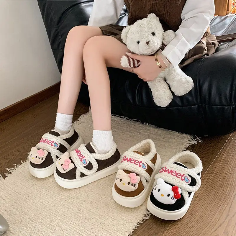 

Sweet Anime Kawaii Hello Kitty Ins Fashion Lovely Doll Cute Hello Kitty Thick Soled Shoes Cute Cotton Shoes Gifts for Girls