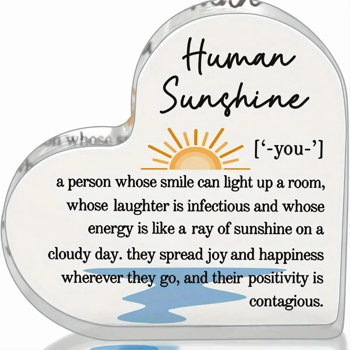 Human Sunshine Definition Acrylic Paperweight, Inspirational Desk Decor and Motivational Gifts