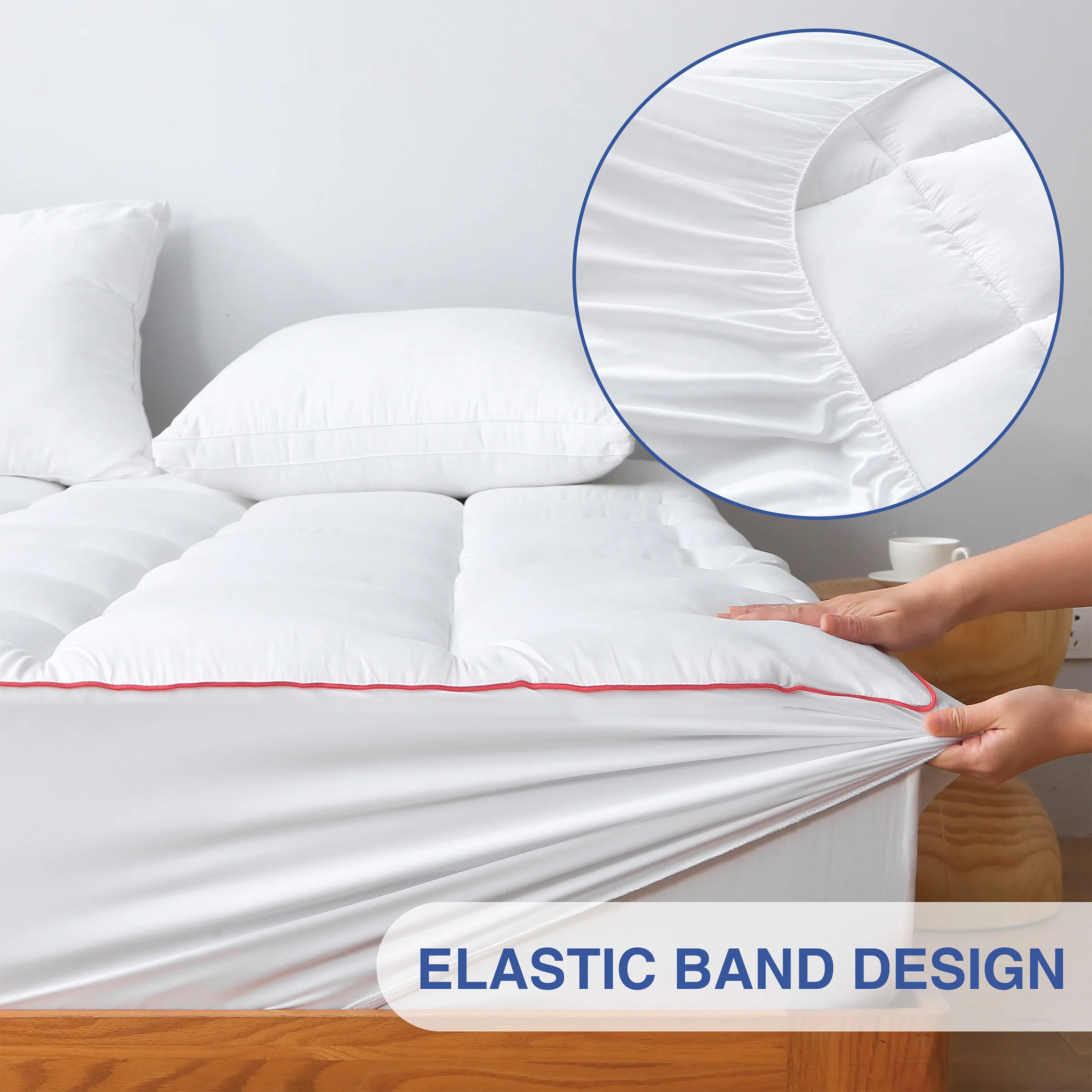 Mr.Tree Mattress Topper Pillow Top Mattress Pad 5CM Thick Microfiber Bed Topper Soft Breathable Washable Cover - view 5