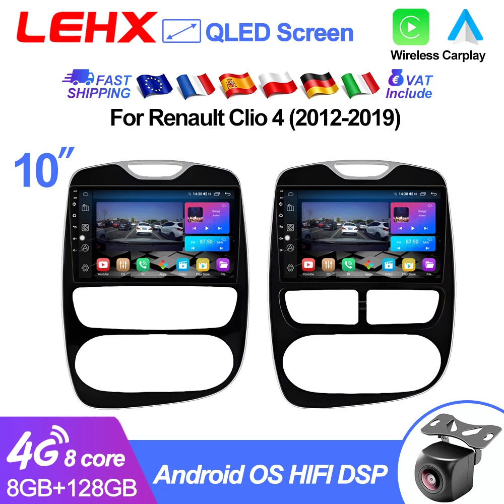 Autoradio multimédia LEHX L6PRO CarPlay Android Auto pour Renault Clio 4 2012-2017, GPS, stéréo, autoradio 2 Din, système intelligent Android