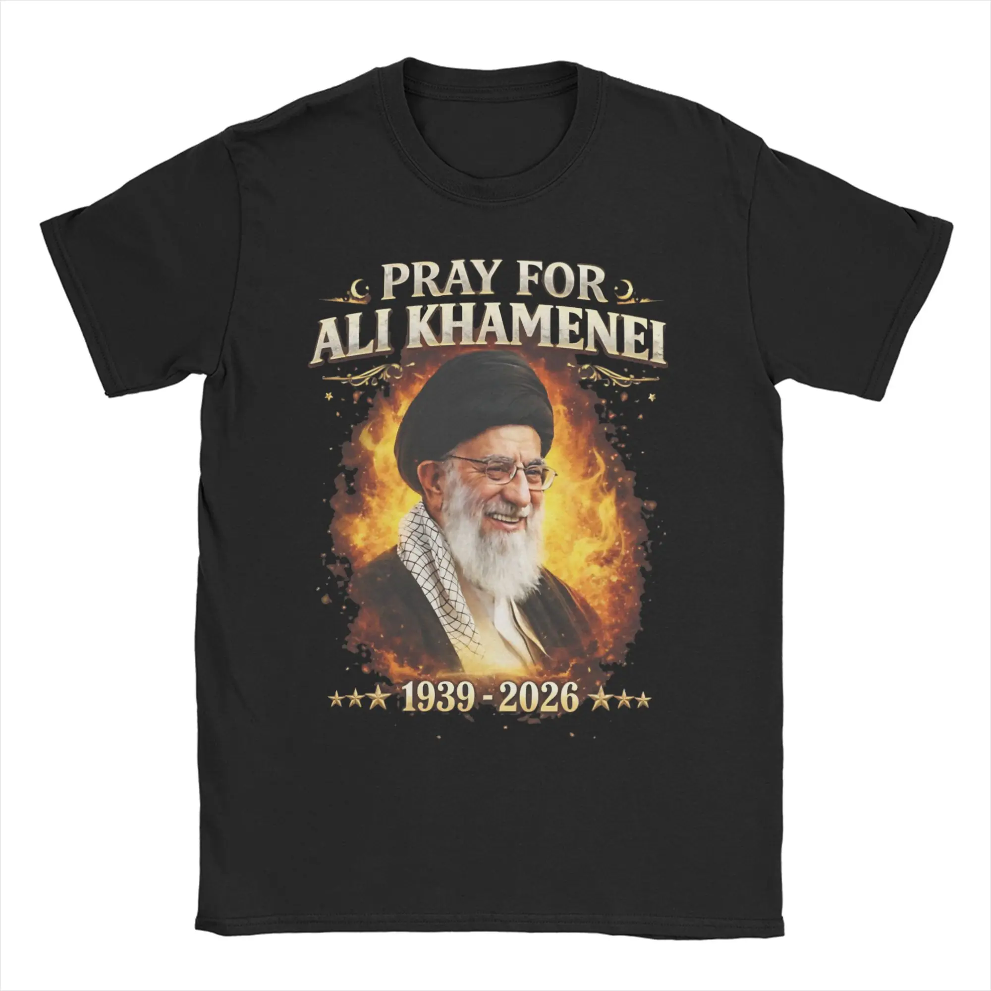 Oversized T Shirt Beach Pray for  K-Khamenei Trending T-Shirts  100 Cotton Tee Shirt for Men Y2K Basic Cheap Short Sleeve Tops