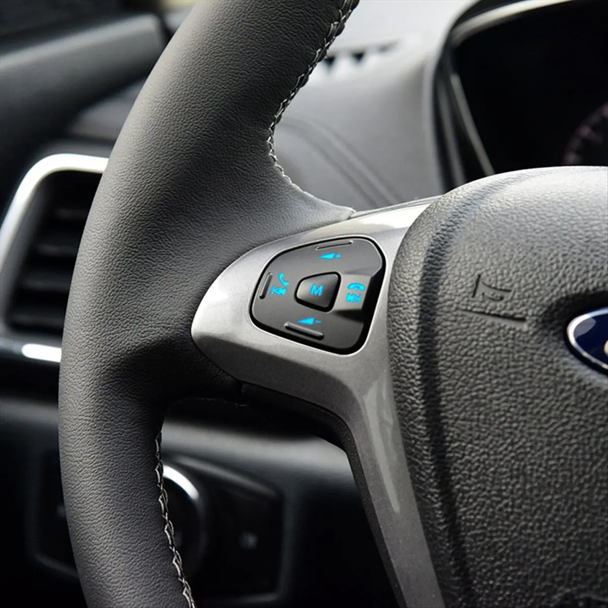 ABQE For Ford Fiesta MK7 MK8 Escort Ecosport Car Red LED Cruise Switch Button with Steering Wheel Trim Frame and Wiring