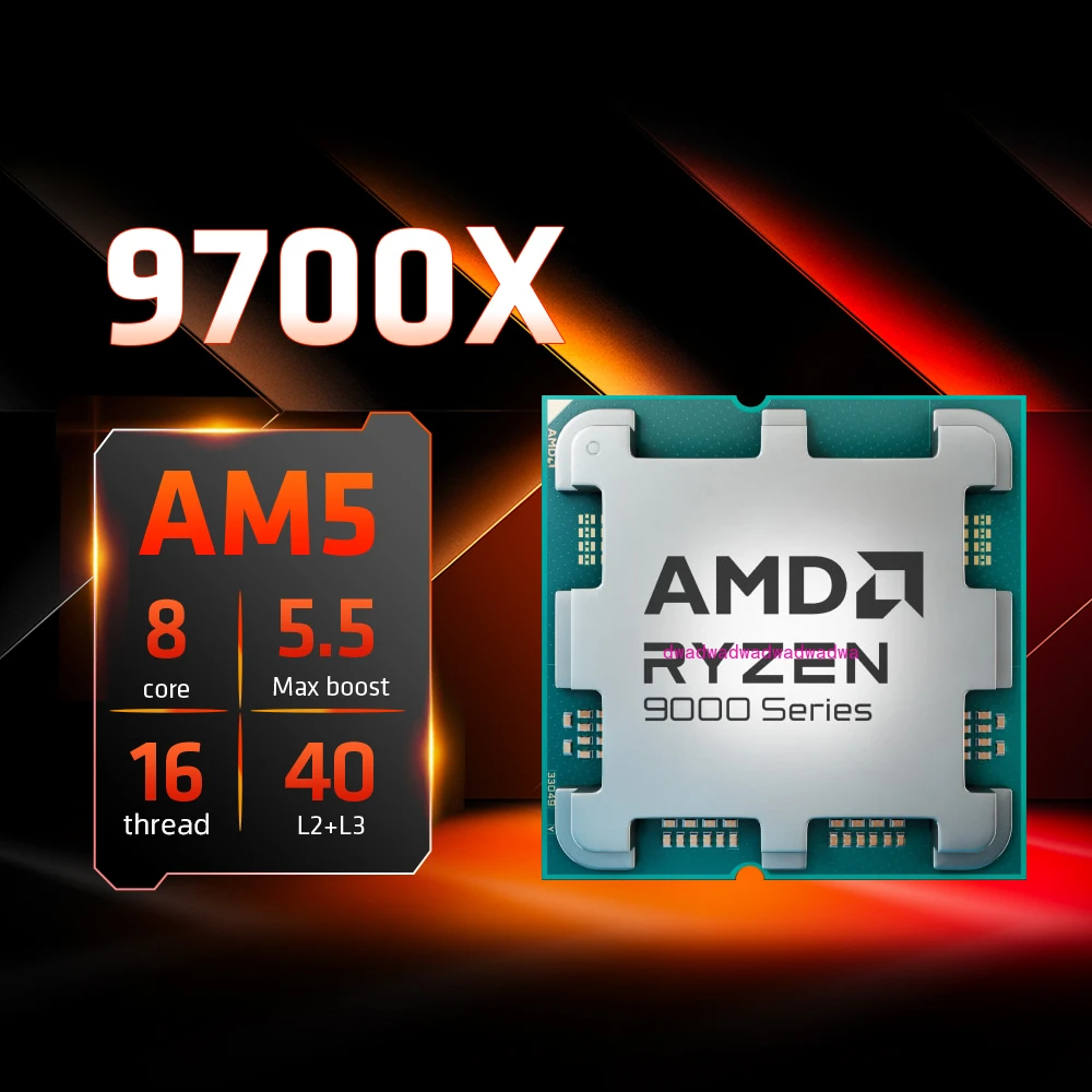 

9700X новый процессор Ryzen 7 9700X 5,5 ГГц 8-ядерный 16-поточный 40 Мб кэш-памяти для игр 4 нм TDP 65 Вт Разъем AM5 игровой процессор без вентилятора