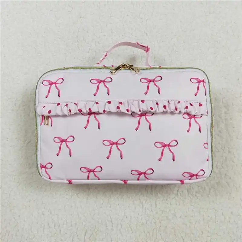 Wholesale hot sale western boutique kindergarten Baby Girls Pink Bows Lunch Dinnder Picnic Box Bags