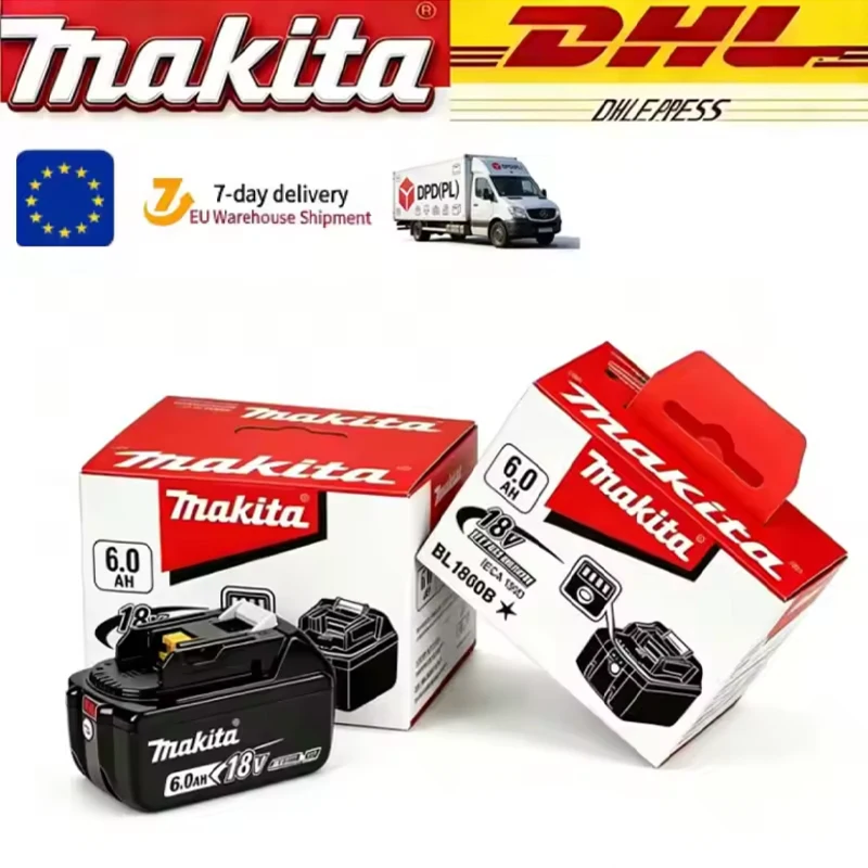 Makita 18V Akku 6000mAh Wiederaufladbarer Werkzeugakku 18V Makita mit LED Li-Ion Ersatzakku Lxt Bl1860B Bl1860 Bl1850