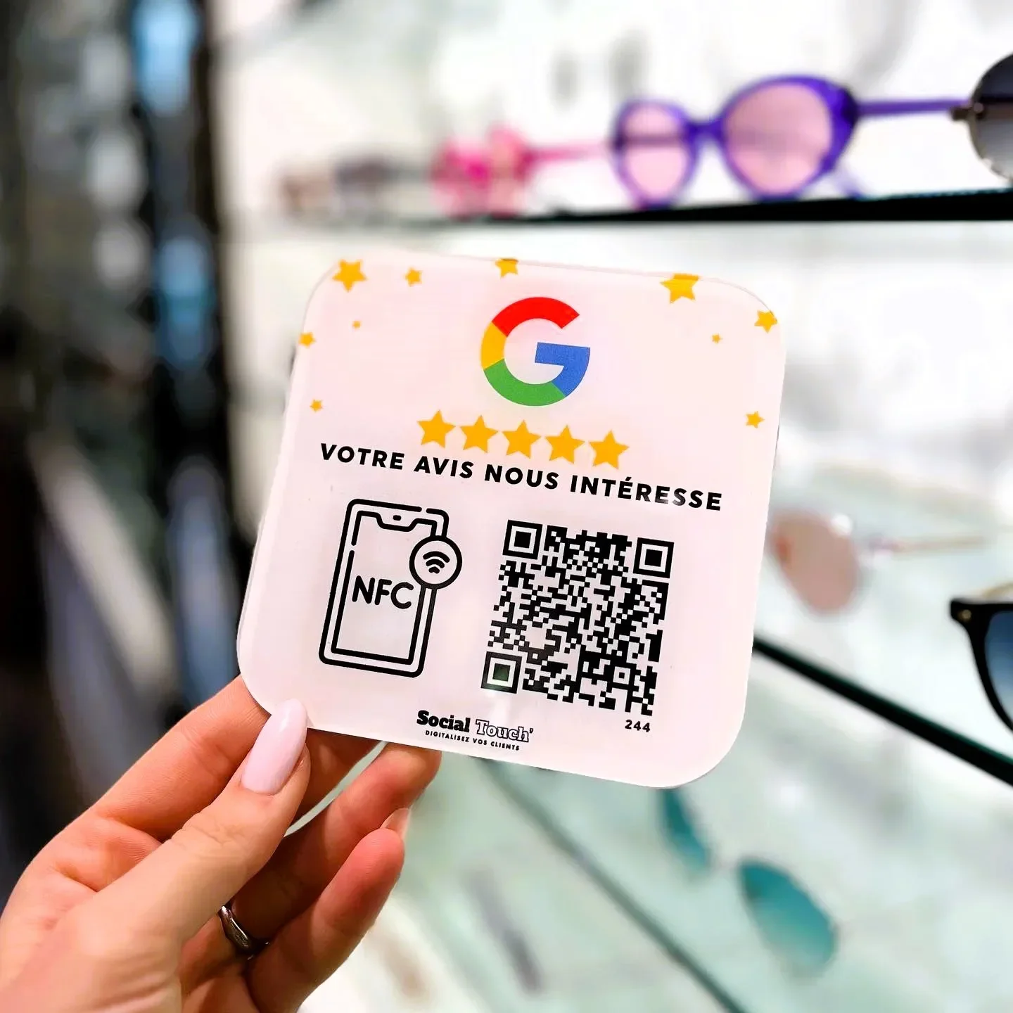 Imagem -04 - Nfc Google Review Sign Nfc Tap or Scan Code Google Business Feedback One Sinal de Código qr sem Contato Etiqueta Social