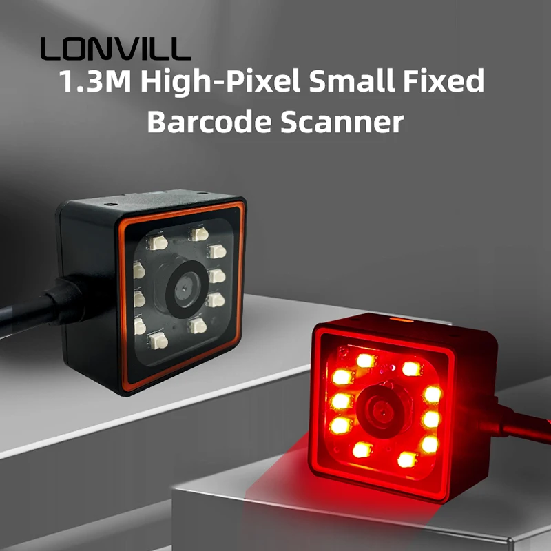 LONVILL 1d 2d الماسح الضوئي الماسح الضوئي الثابت للبيع، QR ماسح الباركود مع USB RS232