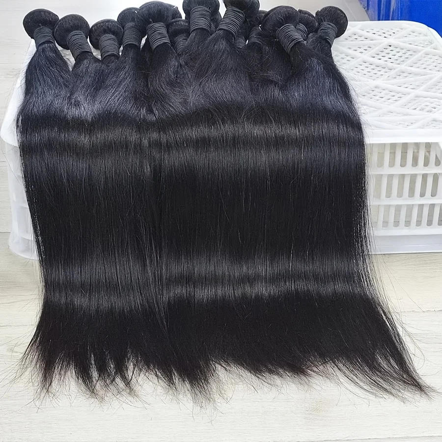 

28 30 Inch Straight Raw Human Hair Bundles 3 4 Bundles Virgin Remy Hair Weft Hair Extensions Women Sew In Quickly Weave Bundles