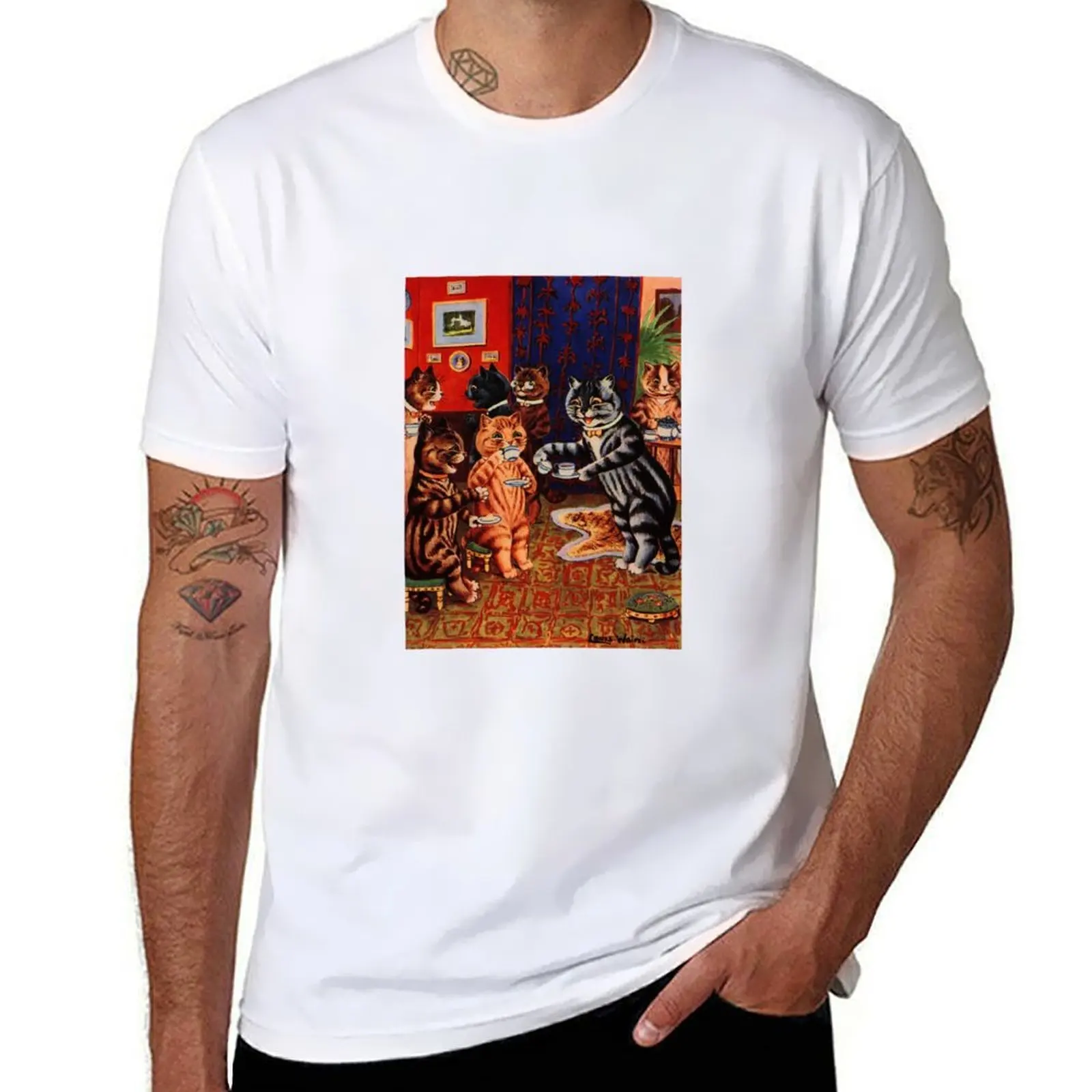 

Cats Tea Party by Louis Wain T-Shirt funny t shirts cotton man t shirts graphic T-Shirt