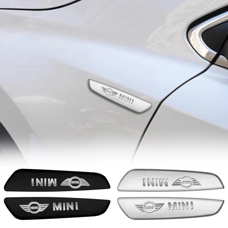 2pcs Car Side Fender Badge Emblem Sticker Decals For Mini Cooper One S JCW R56 R53 R57 R59 R60 F55 F56 Auto Styling Accessories