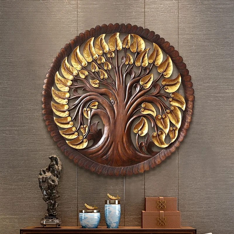 

Luxury wood carving wall, living room painting, entrance wood carving pendant, wall decoration