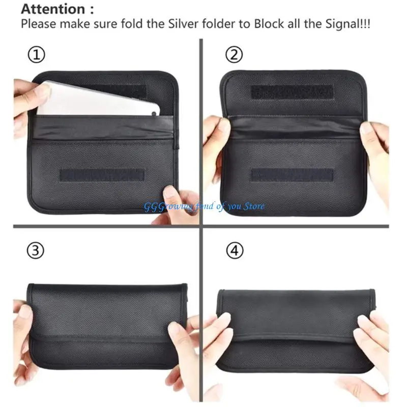

H9EB FaradayBag RFIDs Blocking Bag Shielding Wallet Case for Cell Phones