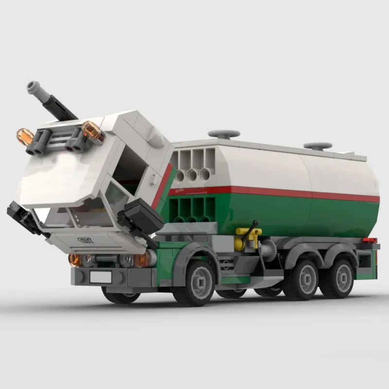 MOC 228 قطعة مدينة الهندسة وحدات خمر أوكتان ناقلة نماذج من الشاحنات الأفكار الإبداعية ألعاب أطفال هدية عيد ميلاد كتل التكنولوجيا #4