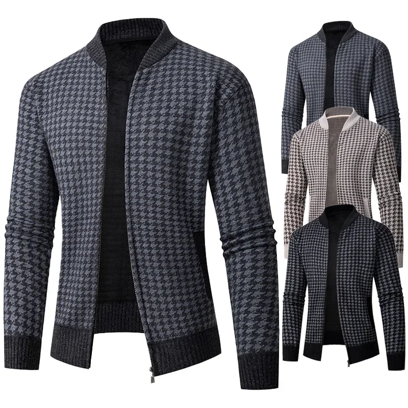 

Men's Knitted Fleece Lined Thickened Winter Sweater Coat Casual Open Cardigan Jacket Stylish Warm Outerwear for Men