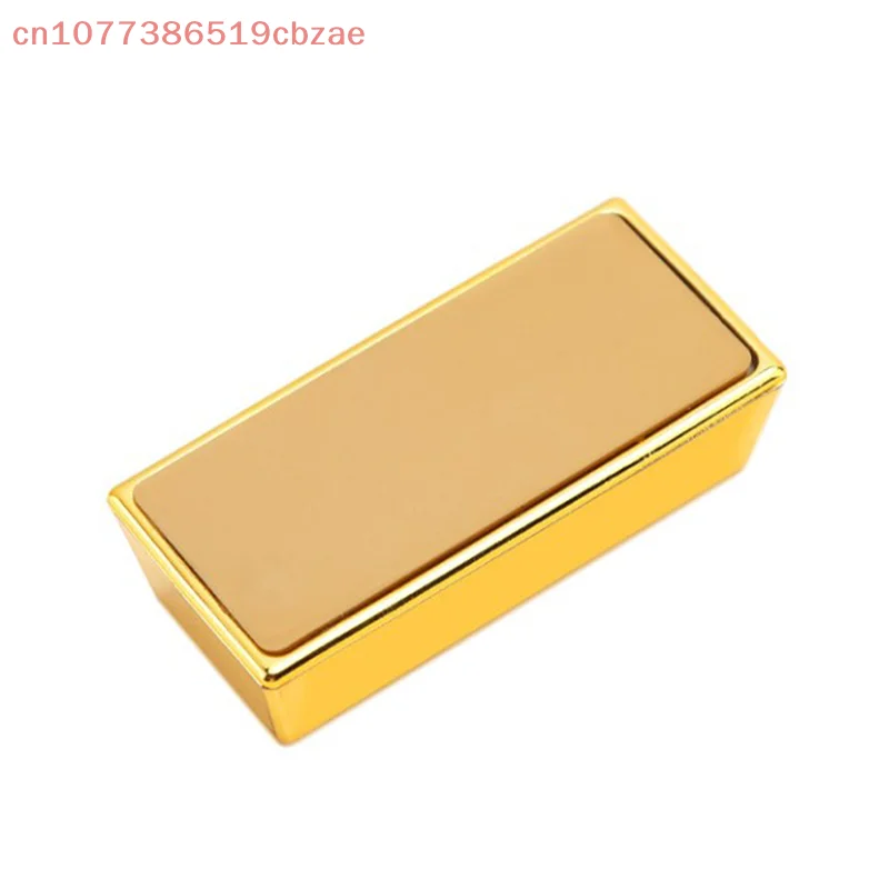 Gold Bullion Bar Simulated Golden Brick Glittering Plastic Fake Gold Bar Paperweight Door Stop Movie Prop Novelty Gift